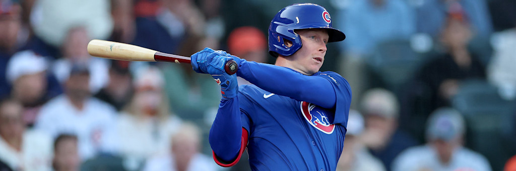 Pete Crow-Armstrong Chicago Cubs center fielder at the plate Cubs moneyline plus 139 Dodgers road dog April 24 2026 Dodger Stadium Daily Hammer sharp money pick